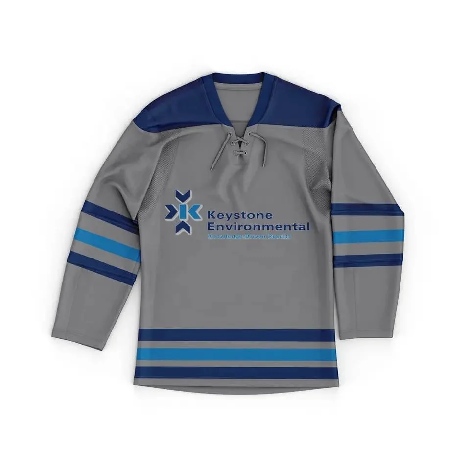 Custom Sublimation Stripe Stitched Tackle Twill Embroidered Ice Hockey Jersey Sports Uniform