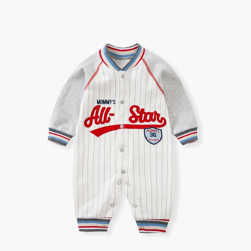 Wholesale Baby Cute Fashion Clothes Long Sleeve Baseball Uniform for Autumn/Spring Baby Romper