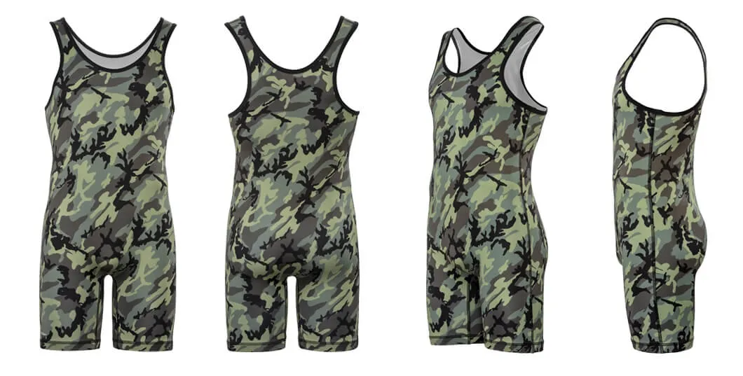 Customized Sublimation High Quality Active Sports Wear Bodysuit Custom Design Wrestling Singlet Powerlifting Uniform