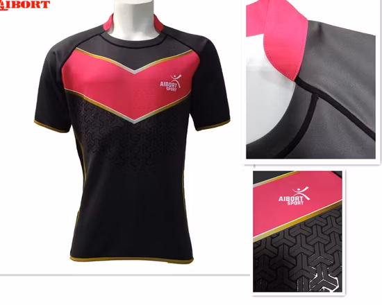 Aibort 100% Polyester Jersey Rugby Uniform with Custom Logo Number