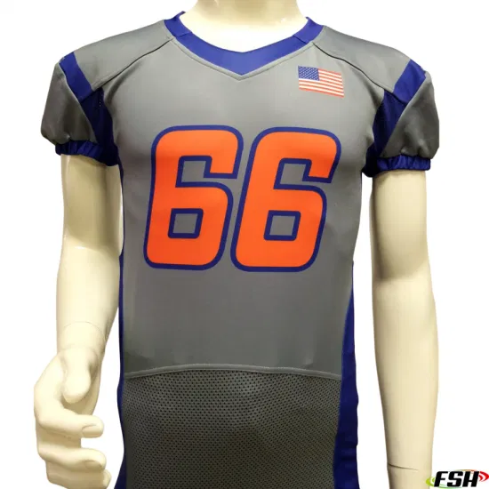 Uniforme da football americano con cuciture solide ad asciugatura rapida sublimata dal design personalizzato di ultimo stile