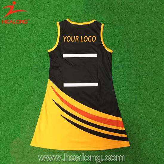 Uniformi dei vestiti da netball dell'abbigliamento delle donne comode del tessuto di consegna rapida di Healong