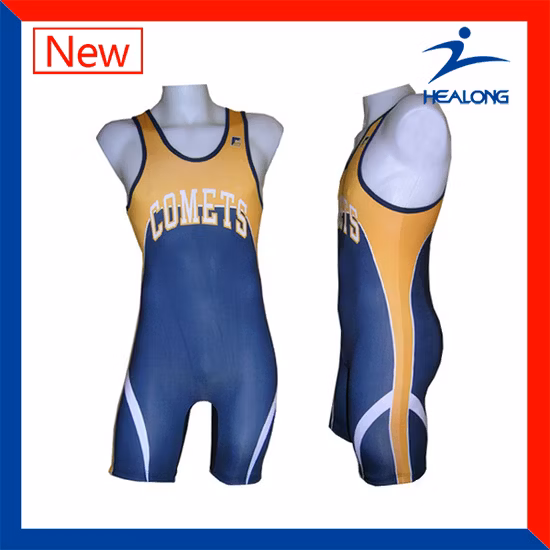 Uniforme di canotta da wrestling da uomo personalizzata per sublimazione di abbigliamento sportivo dal produttore cinese